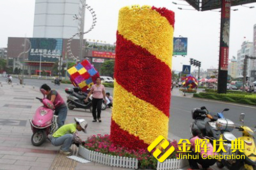 钛金柱围栏 形象花柱